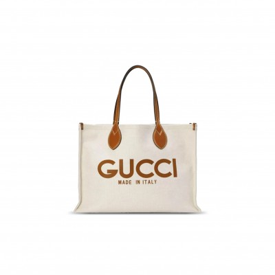 GUCCI PRINT TOTE BAG NEW BEIGE CANVAS 772176 (41*29*18cm)